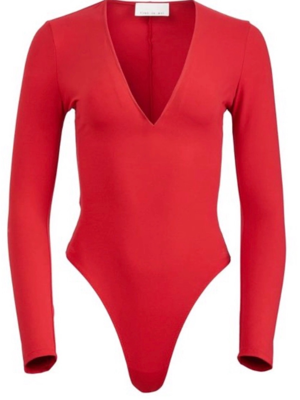 Fleur du Mal Long Sleeve Plunge Bodysuit- S